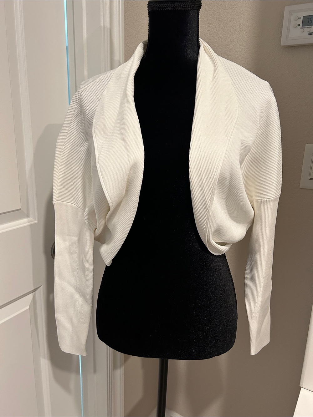 Ted Baker London Cream Open-Front Cropped Cardigan